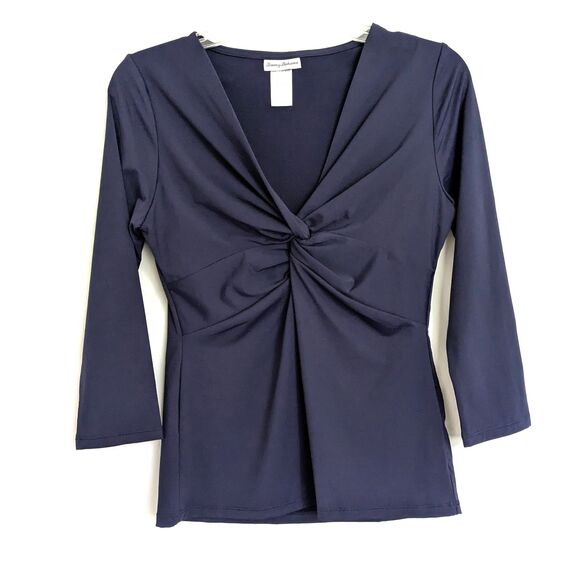 Tommy Bahama Rash Guard XS Blue Twist Front 3/4-Sleeve UPF50 Vacation Beach - Picture 1 of 5
